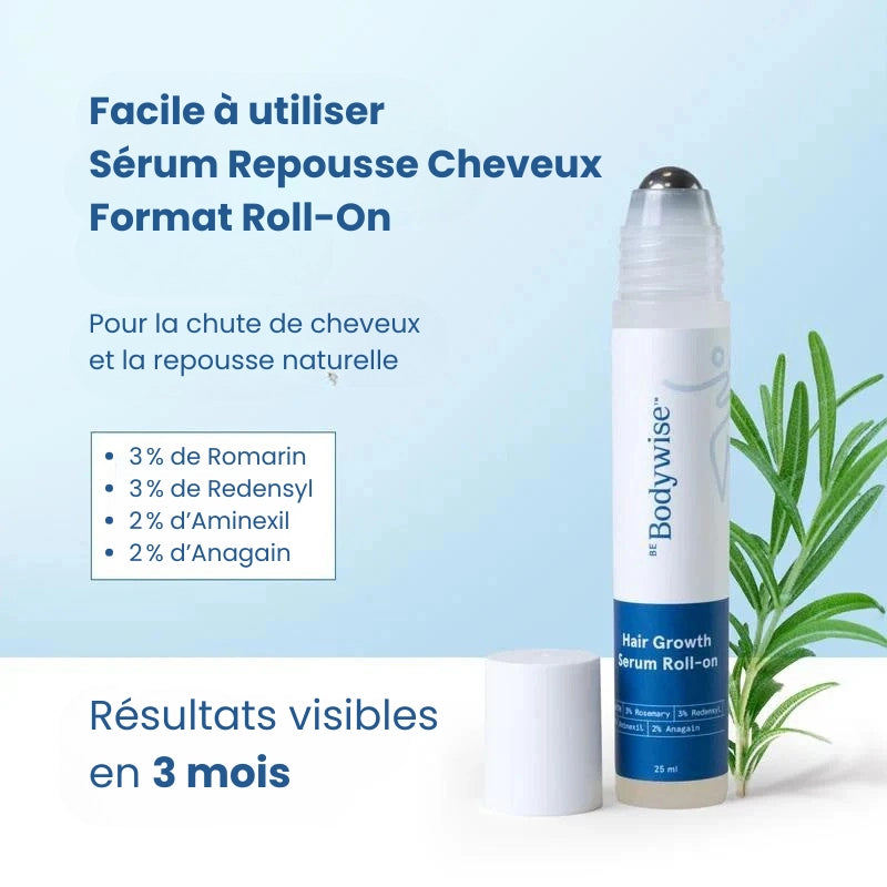 Bodywise⎟Sérum Repousse Cheveux – Format Roll-On (25 ml)