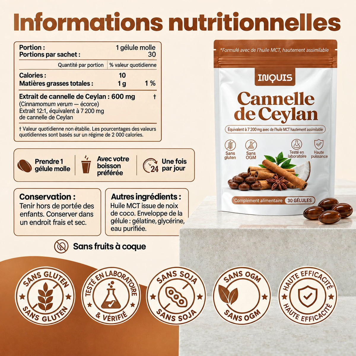 Cannelle de Ceylan pour soutenir une glycémie saine